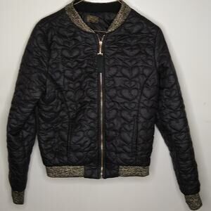 SOGO girls black heart puffer size medium jacket.